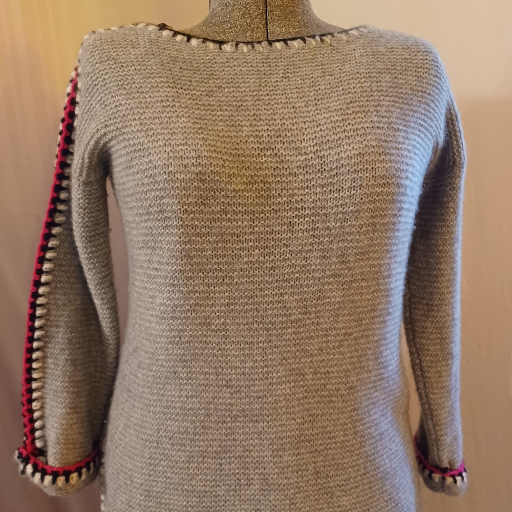 Rainbow and gray cashmere sweater